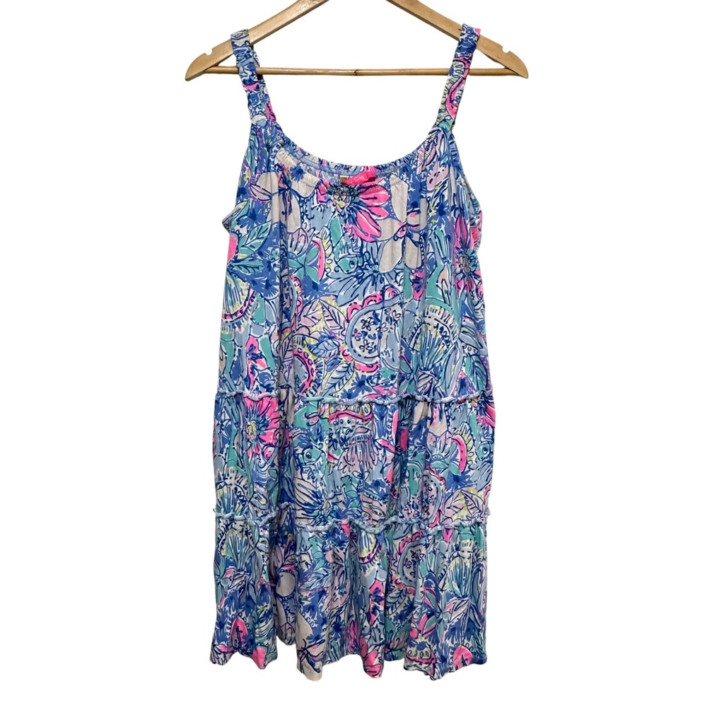 Lilly Pulitzer Blue Pink Floral Mini Dress